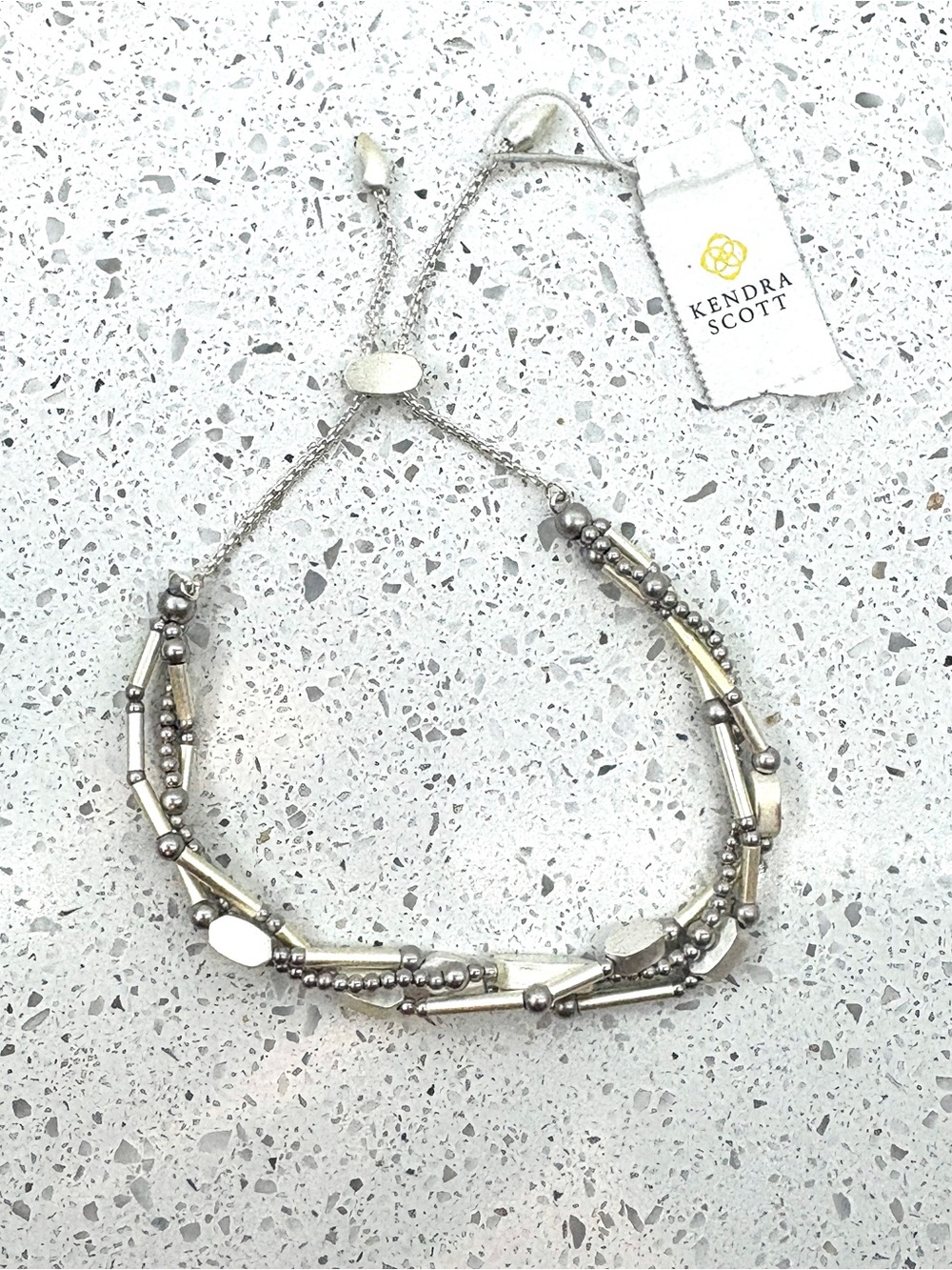 Kendra Scott Two-Tone Silver and Gold Multi-Bead Adjustable Necklace